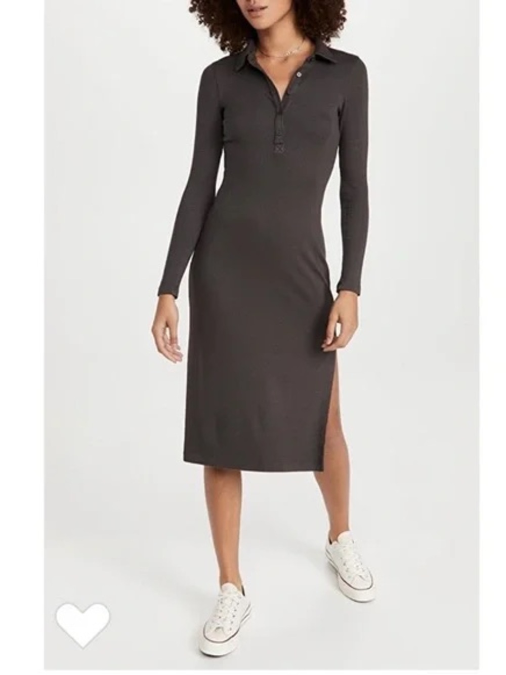 Stateside Midi Polo Ribbed Dress